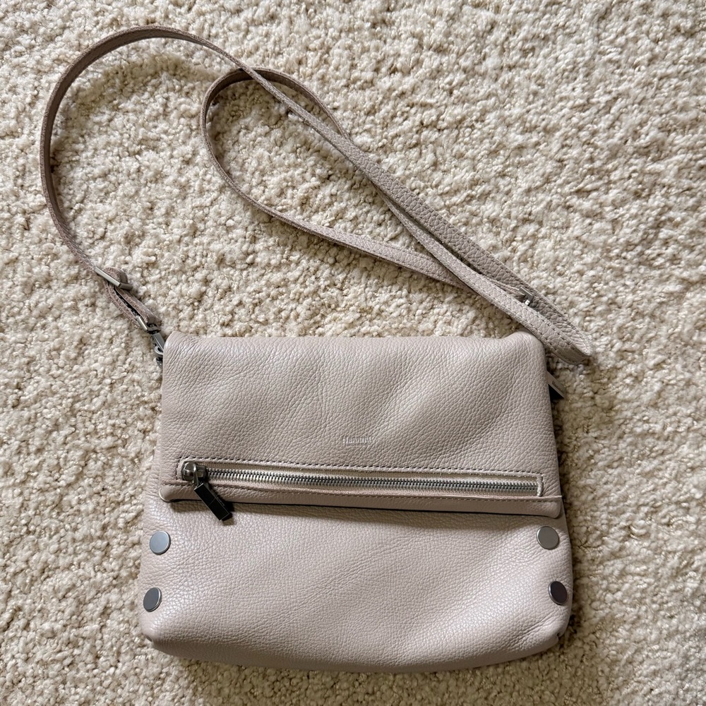 Hammitt Cream Crossbody Bag with Fold-Over Design